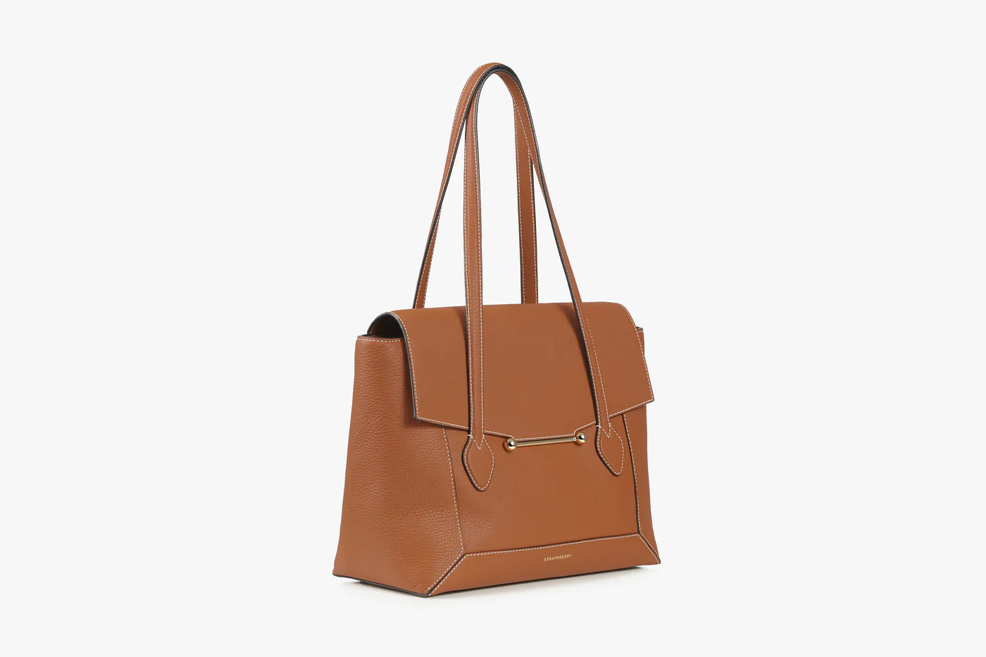 Mosaic Tote - Tan with Vanilla Stitch | Strathberry