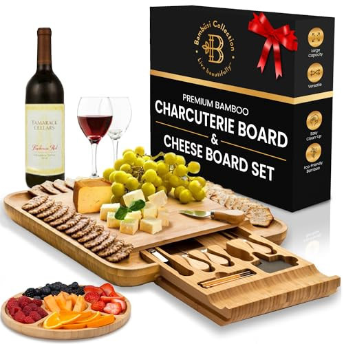 Charcuterie Board Gift Set - Bamboo Cheese Board and Knife Set - Housewarming Gifts for New Home, Wedding Gifts for Couples 2025, Bridal Shower Gifts, Birthday Gifts for Women | Amazon (US)
