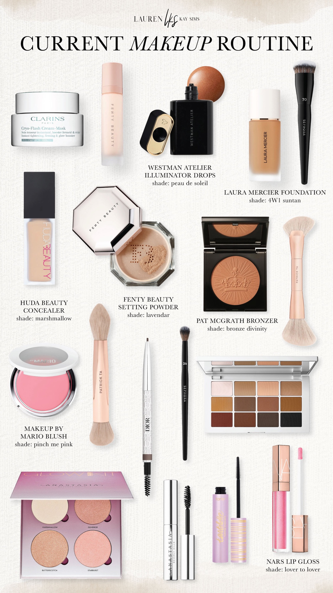 current makeup faves 🩷 for all the brush links + details visit laurenkaysims.com 

#LTKbeauty #LTKstyletip #LTKunder50