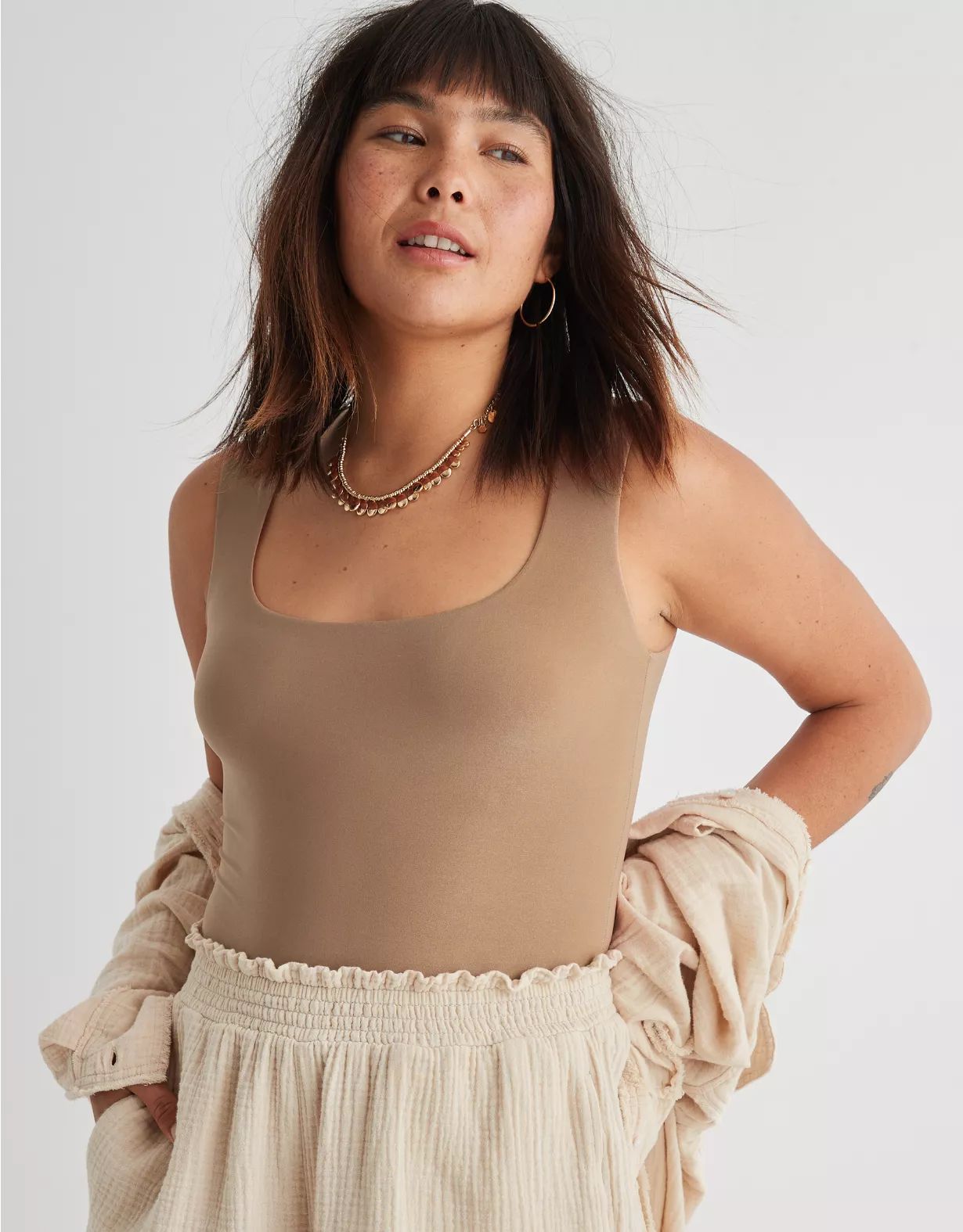 SMOOTHEZ Square Neck Bodysuit | American Eagle Outfitters (US & CA)