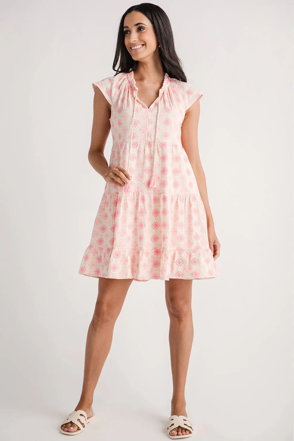 Lovestitch Embroidered Tiered Mini Dress | Social Threads