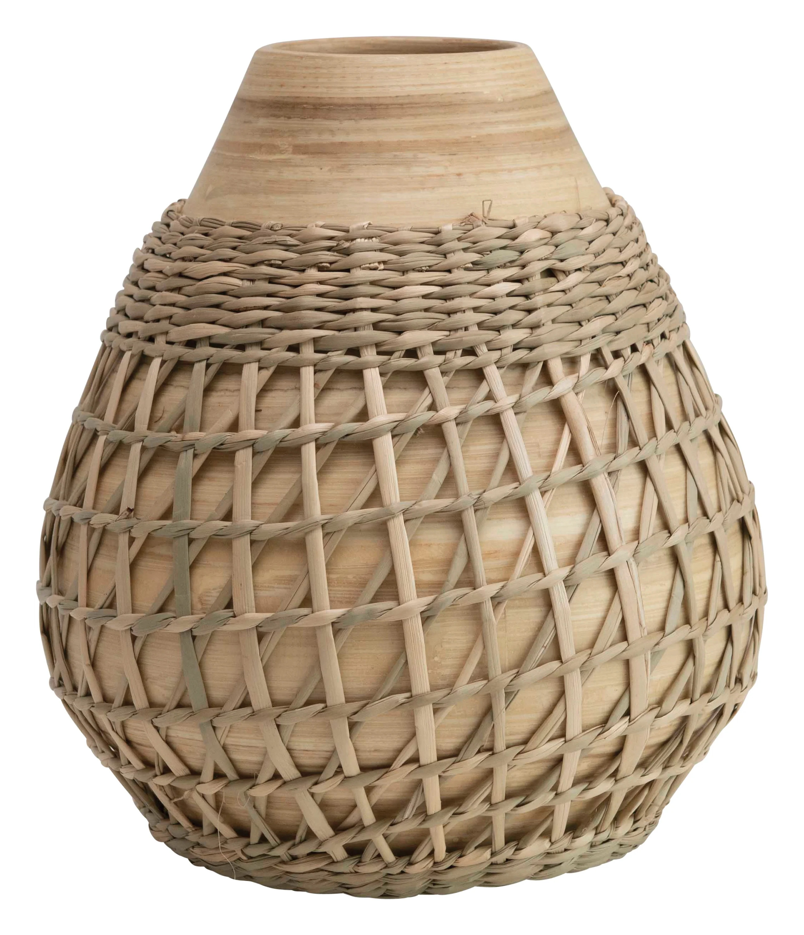 Creative Co-Op Bamboo Vase with Seagrass Weave | Walmart (US)