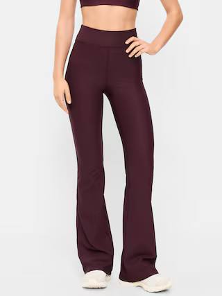 Extra High-Waisted PowerSoft Rib Flare Leggings | Old Navy (US)