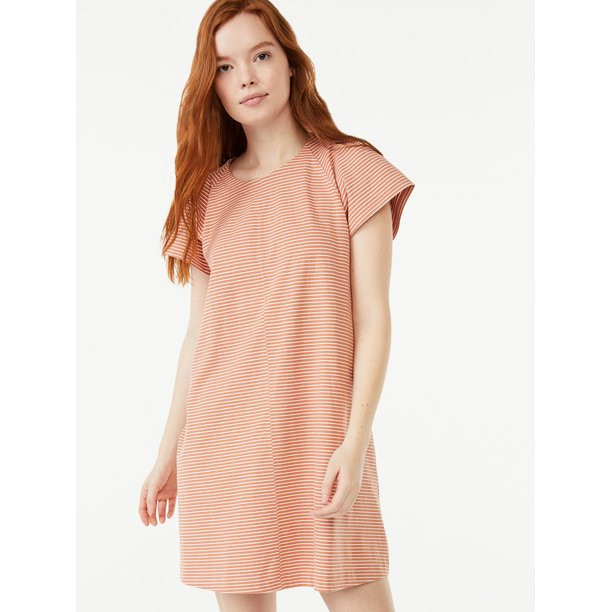 Free Assembly Women's Flutter Sleeve T-Shirt Dress | Walmart (US)