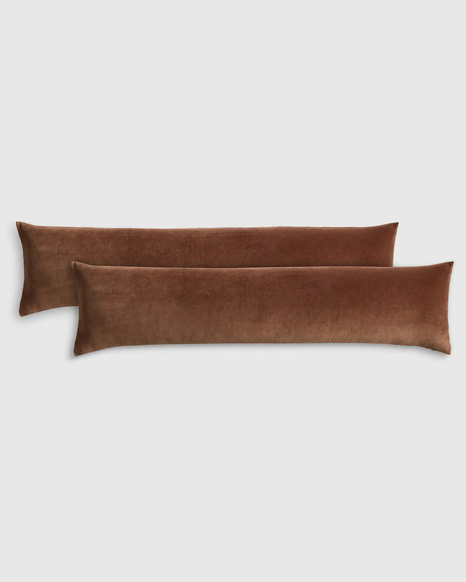 Cotton Velvet Oversized Lumbar Pillow Cover (Set of 2) in Chestnut | Quince