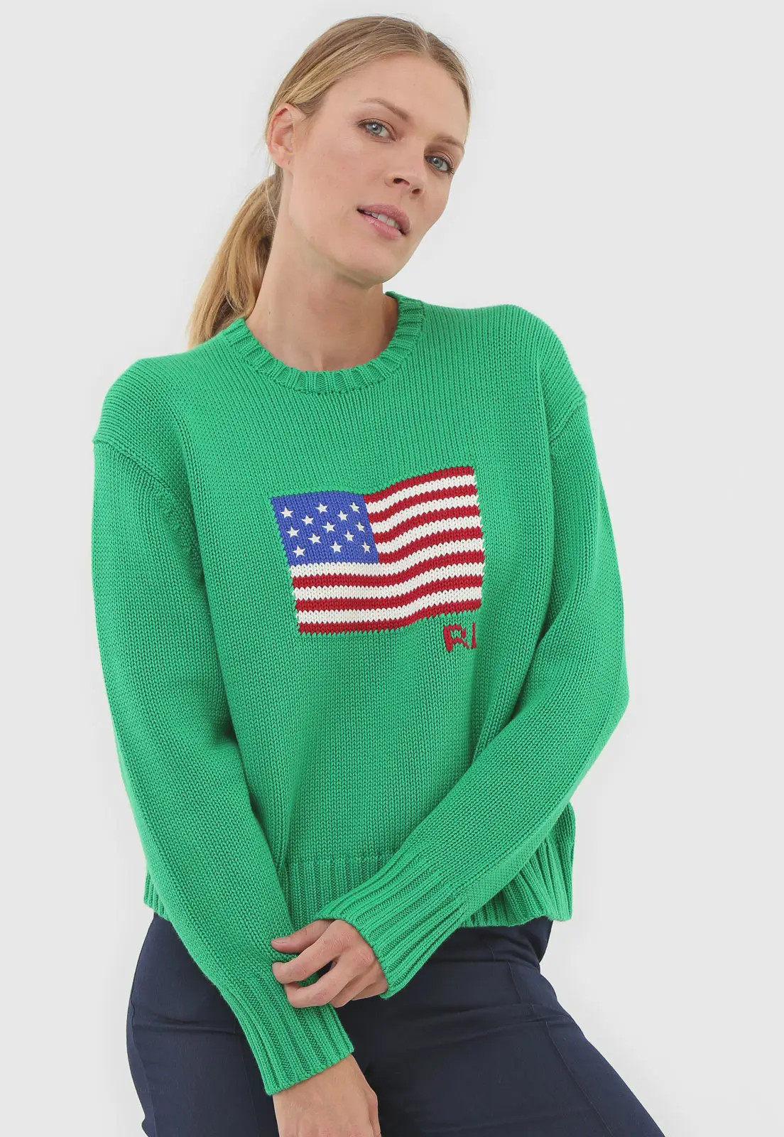 Suéter Polo Ralph Lauren Tricot Bandeira Verde | Dafiti BR