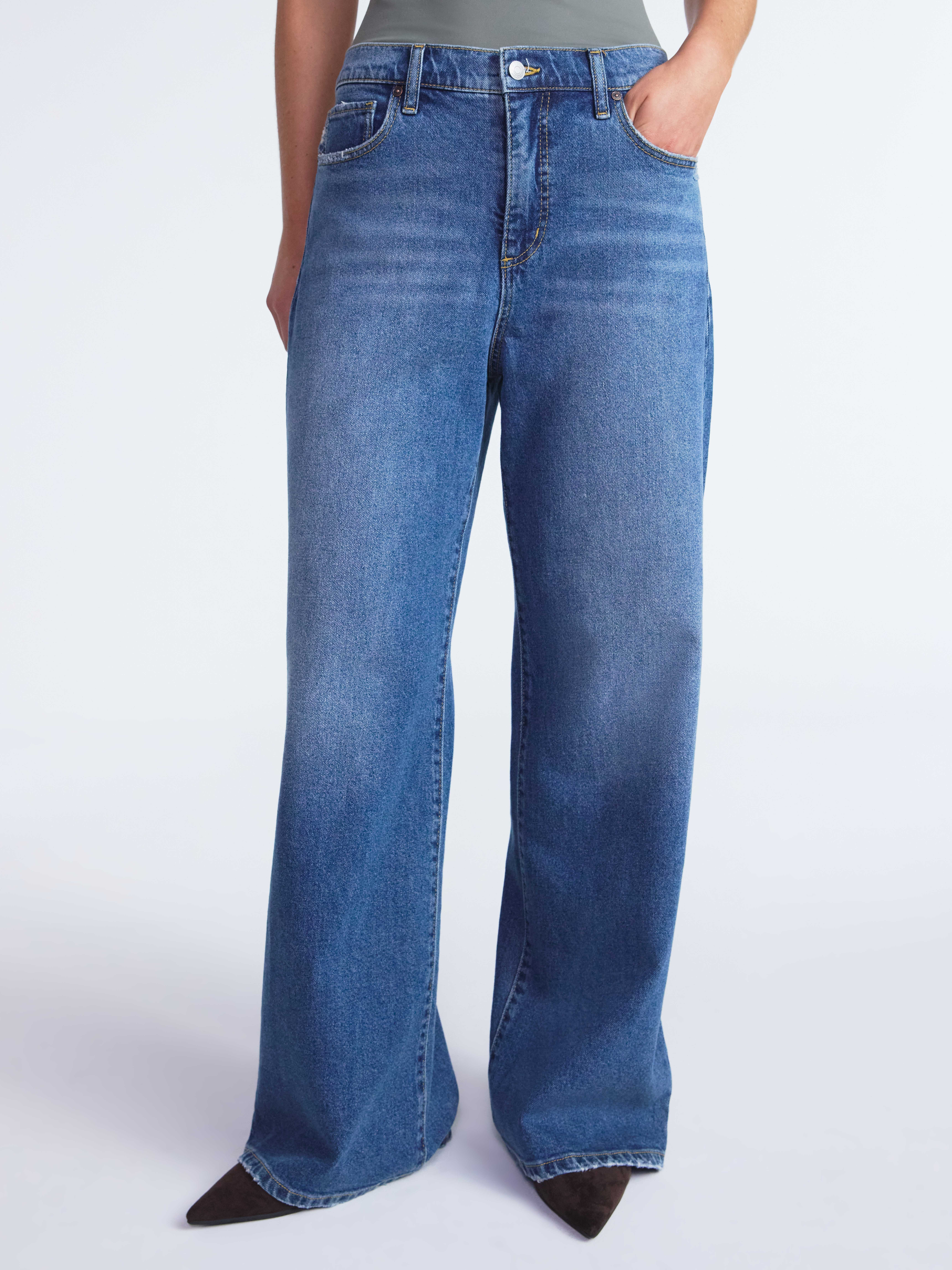 Scoop Women’s and Women’s Plus Baggy Wide Leg Jeans, Sizes 0-26 | Walmart (US)