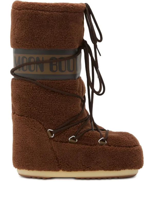 Moon Boot Stiefel Mit Shearling | Braun | FARFETCH TR | Farfetch Global