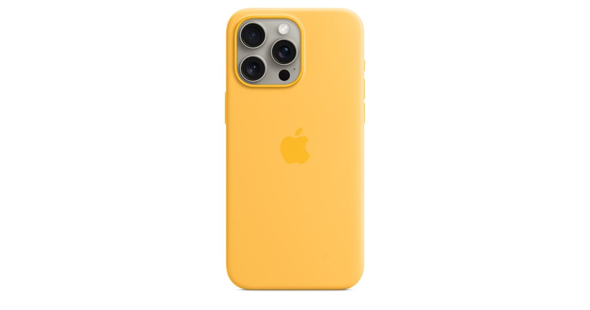 iPhone 15 Pro Max Silicone Case with MagSafe - Sunshine | Apple (US)