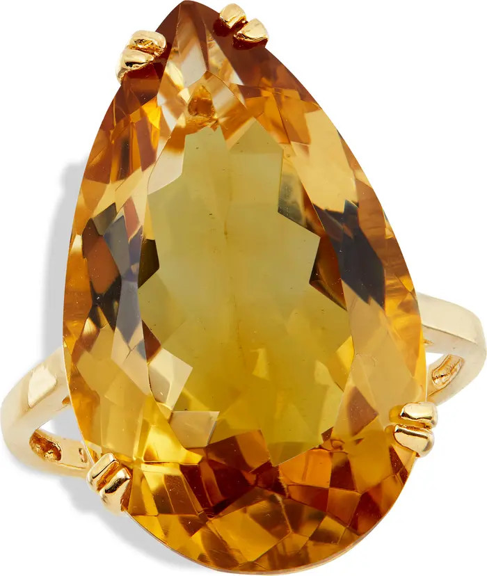 Sterling Silver & Pear Citrine Ring | Nordstrom Rack