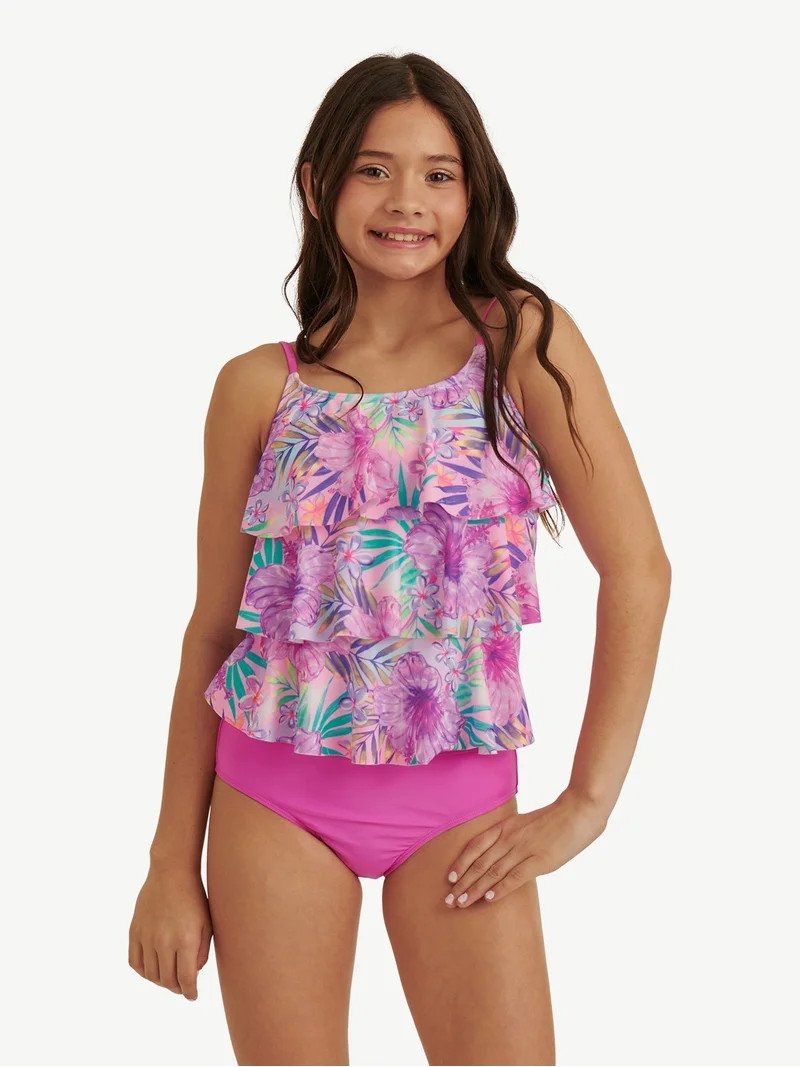Justice Girls 2 piece Ruffle Tankini Swimsuit, sizes XS-XL | Walmart (US)