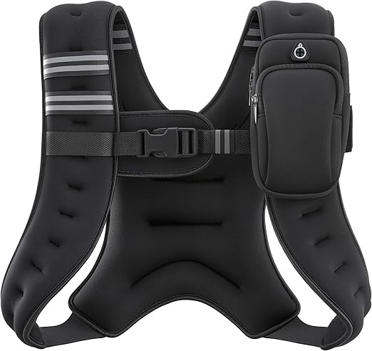ZELUS Weighted Vest, 6lb/8lb/12lb/16lb/20lb/25lb/30lb Weight Vest with Reflective Stripe for Work... | Amazon (US)