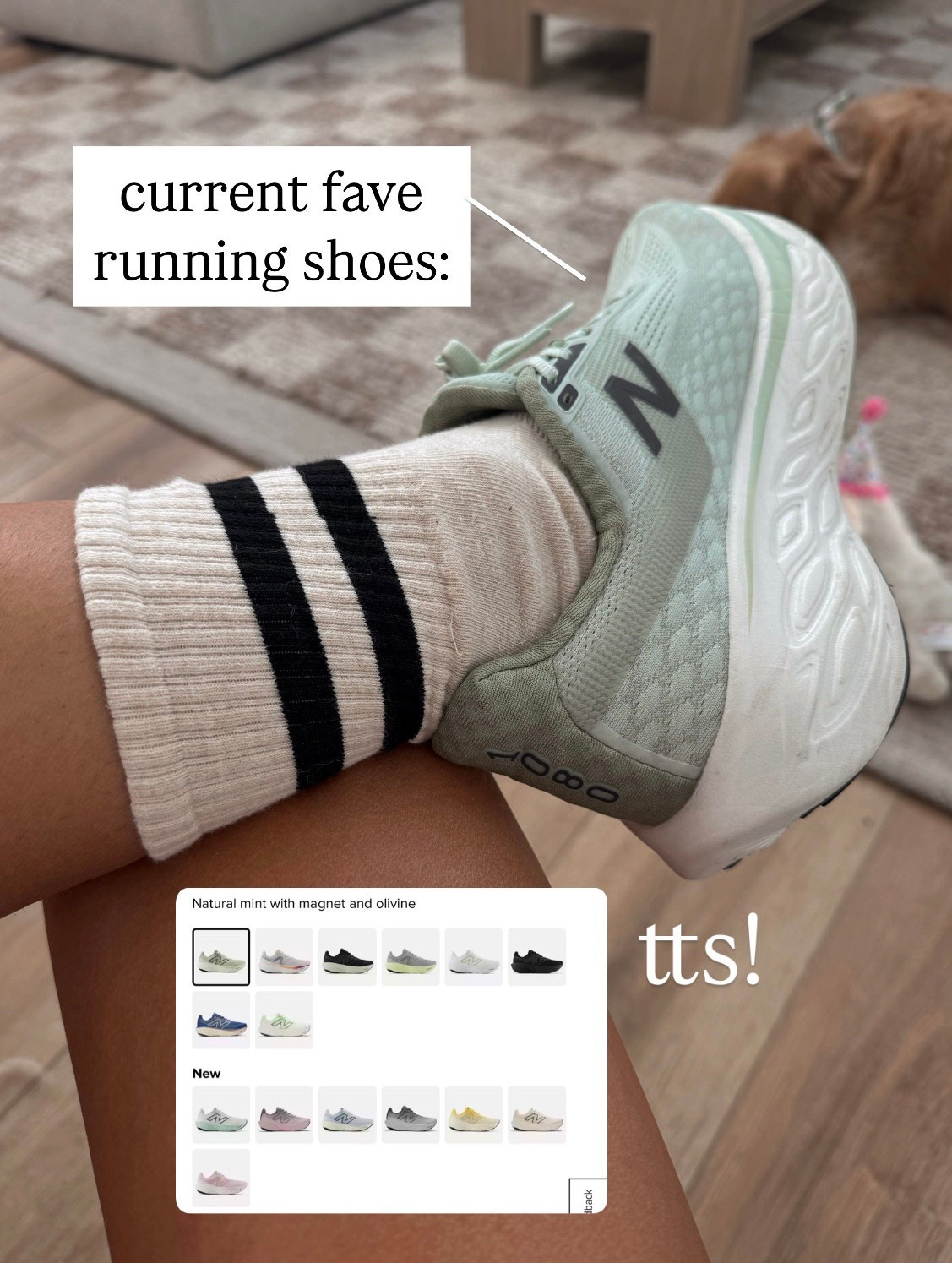 Current fave running shoe — the New Balance 1080⚡️ tts, tons of colors! I have a wide foot & these fit & feel amazing for long runs! My brother got them for me for Christmas & I’ve loved them. 

Socks are linked as well from Amazon 🖤

Running shoes / sneakers / new balance / Holley Gabrielle 

#LTKActive #LTKStyleTip #LTKShoeCrush