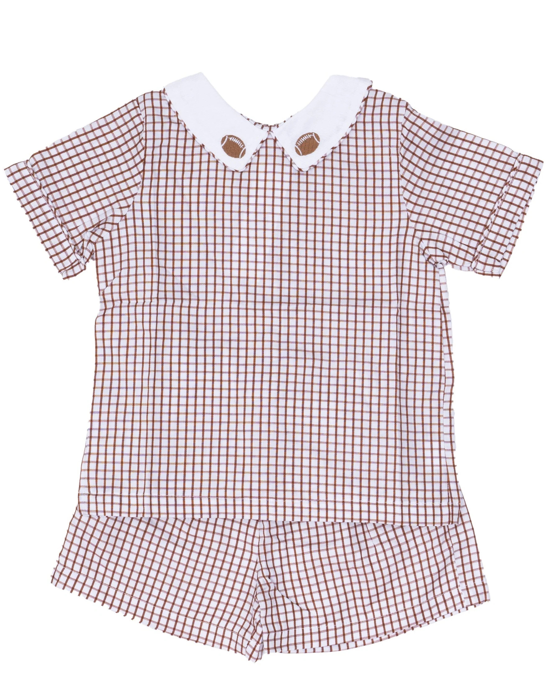 Bobby Football Brown Gingham Short Set | The Oaks Apparel Company
