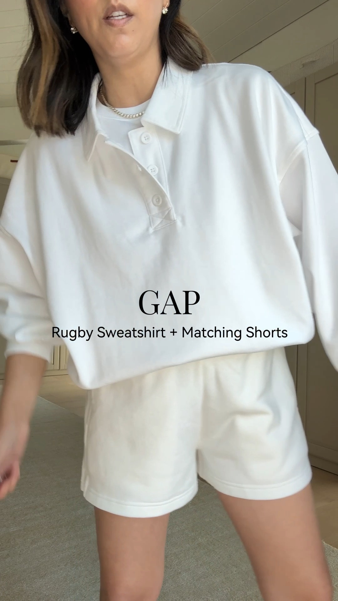 Obsessed with this rugby sweatshirt and matching sweat shorts. Lightweight, comfortable, and so good for transitional weather.

Polo Sweatshirt small - I could size down to an xs.
White sweat shorts small - run small

#LTKmomlife #LTKPetite