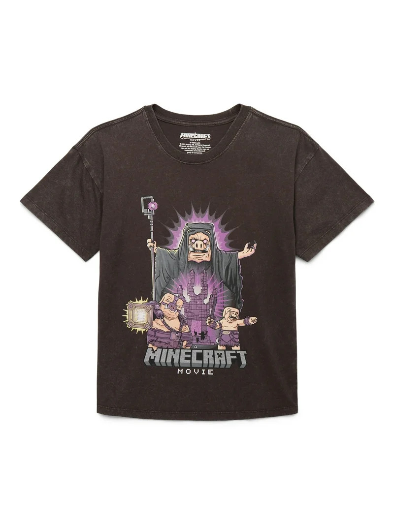Minecraft Little & Big Boys Glow in the Dark Piglin King Graphic Tee, Sizes XS-2XL | Walmart (US)