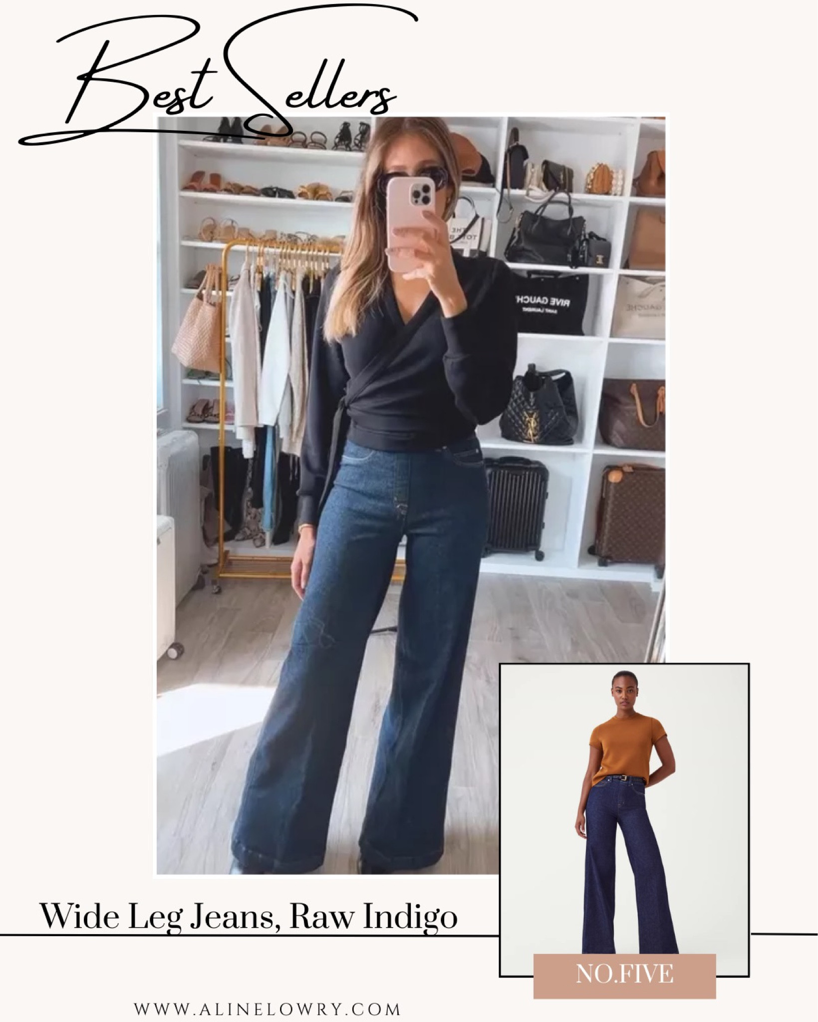 Top Five of this week! Use code: ALINEXSPANX for 10% off and free shipping. Wide leg jeans that is very comfortable and flattering It runs true to size and I am wearing a size small / tall 