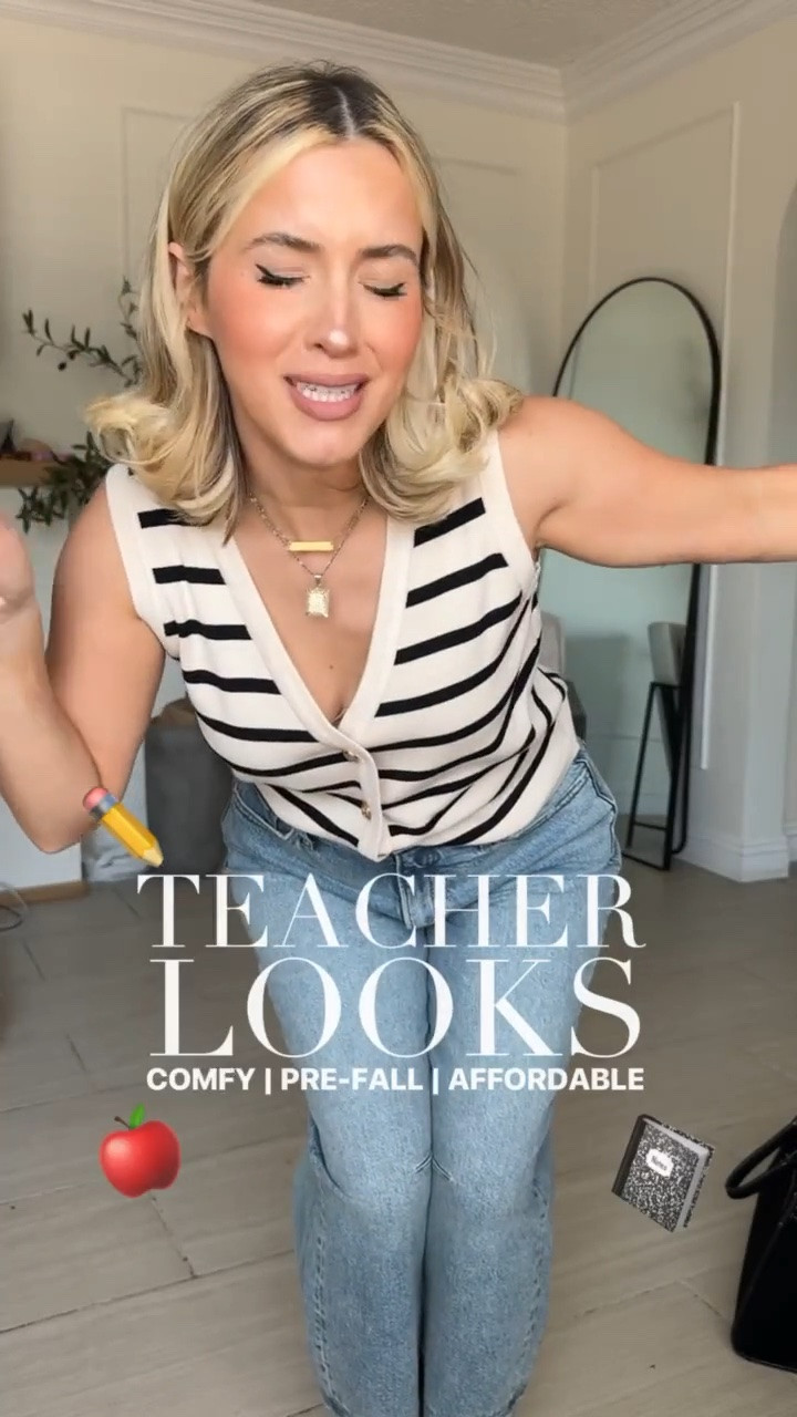 Realistic & comfy TEACHER OUTFITS 😍 mostly from Amazon! 

Small in all tops/jumpsuits/pants
Size 27 in barrel jeans

#LTKgrwm #LTKootd #LTKmomlife