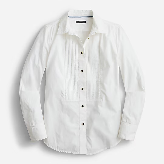 Slim-fit cotton poplin tuxedo shirt | J. Crew US