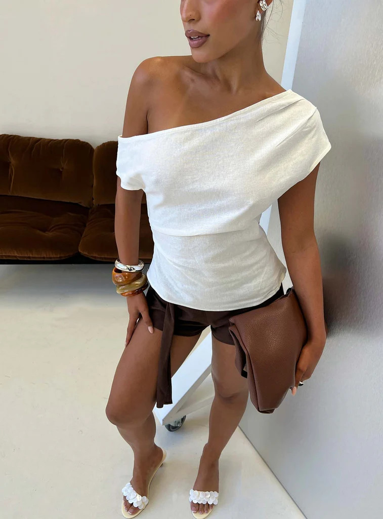 Seasons Change Relaxed Off Shoulder Top White | Princess Polly US