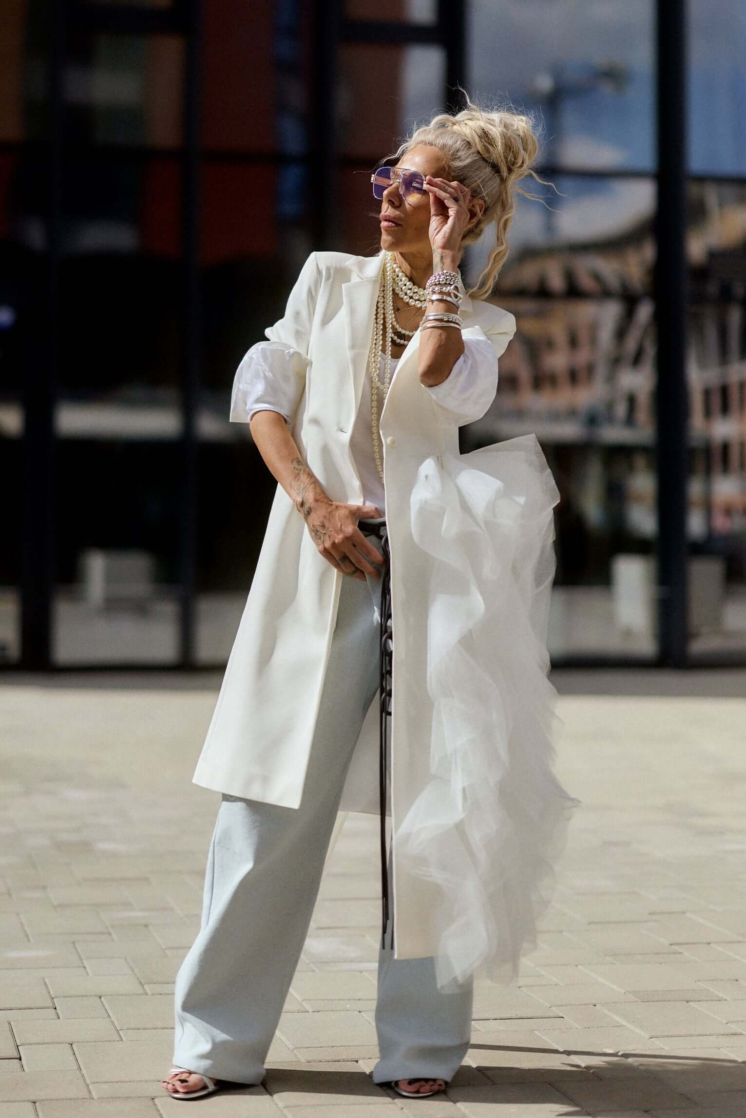 Off-white Tulle Blazer | Bold Elegance Redefined | Clothes by Locker Room