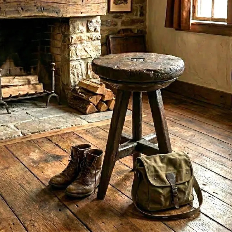 Rustic Hunting Stool, Swedish Wooden Tripod Seat, Cabin Lodge Decor - Etsy | Etsy (Global)