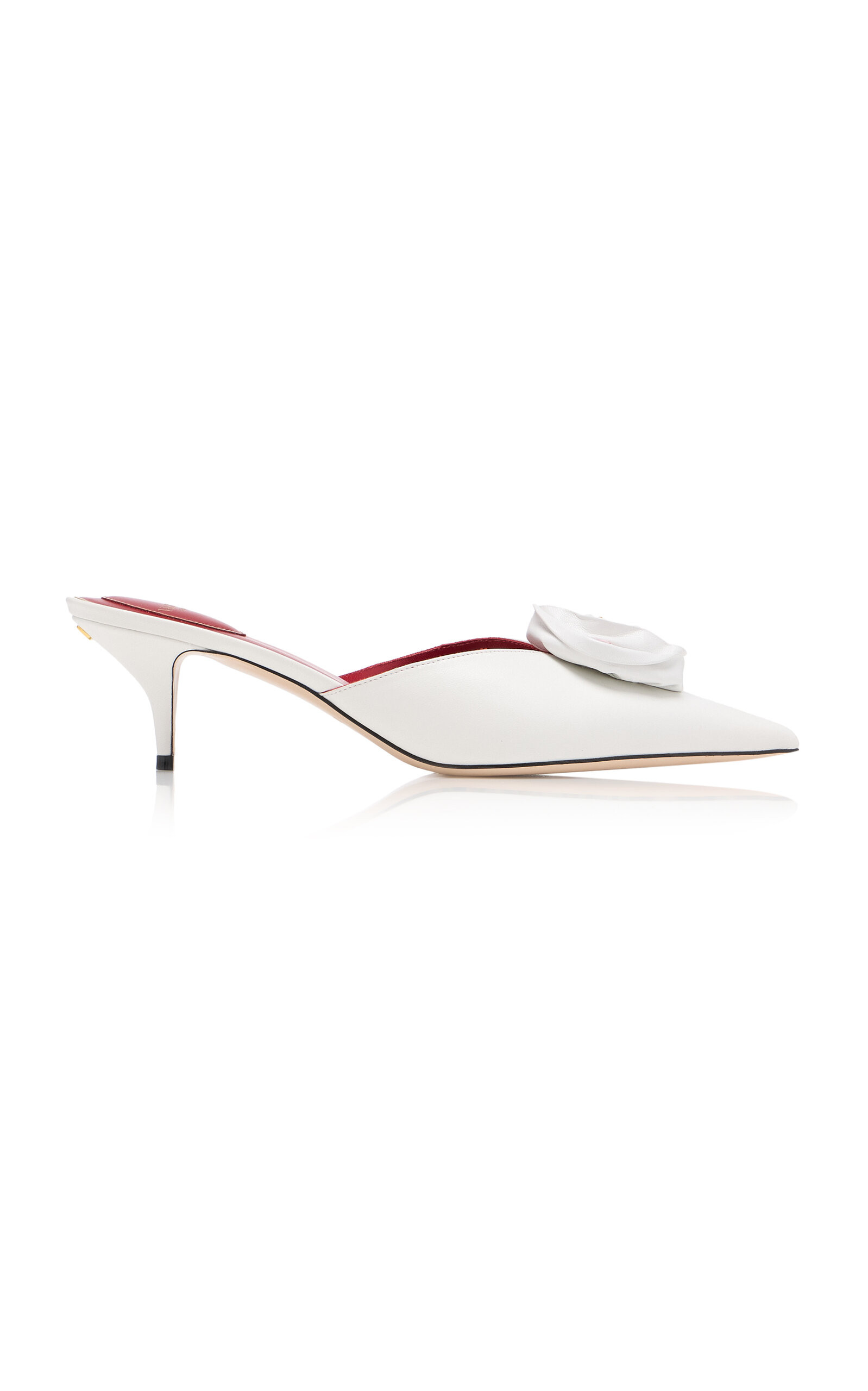 Drip Rose Leather Heeled Mules | Moda Operandi (Global)