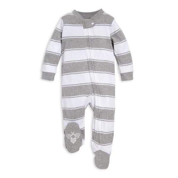 Rugby Stripe Organic Cotton Loose Fit Footed Sleep & Play | Burts Bees Baby