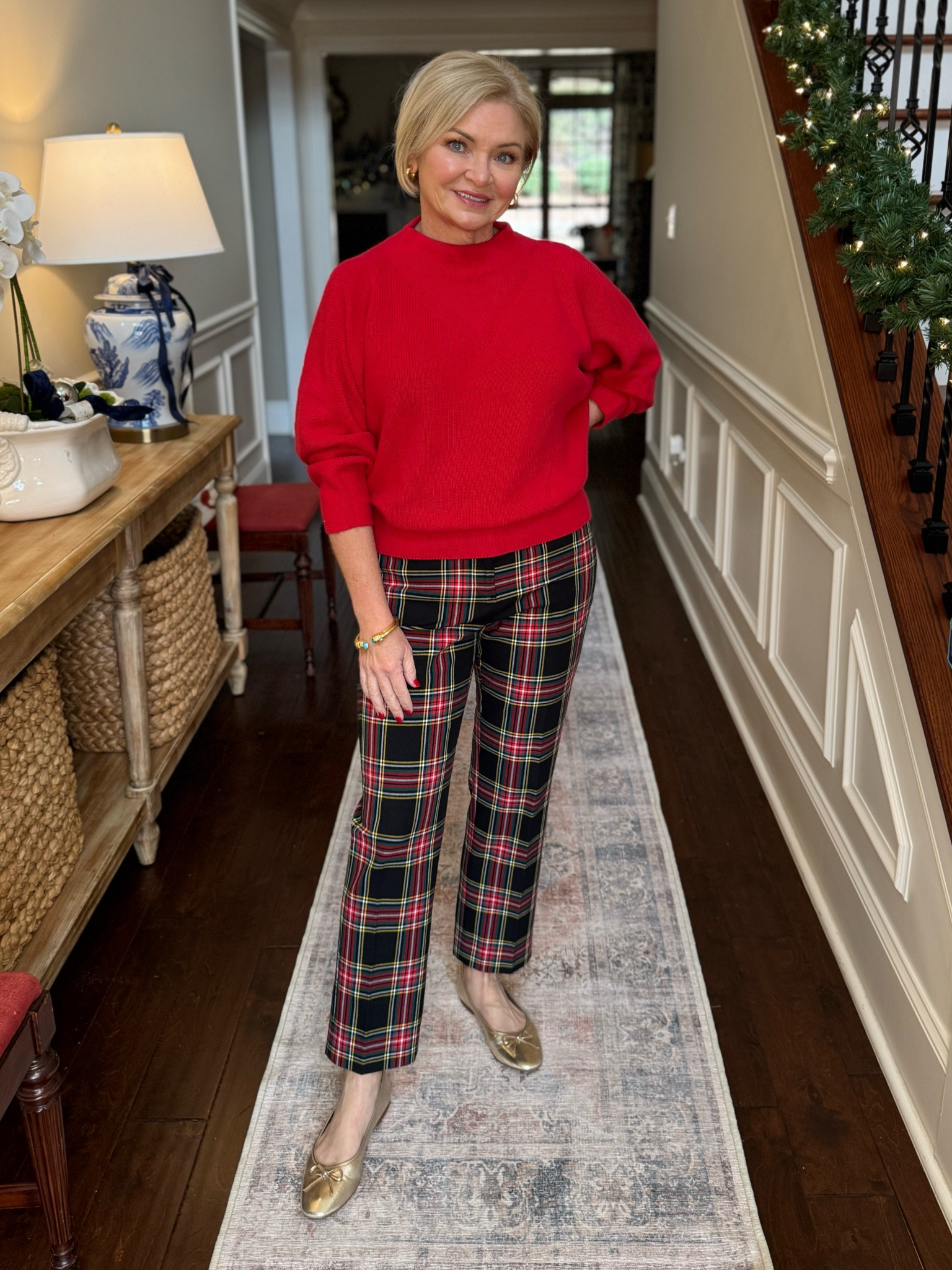 Wearing Small sweater & 6 pants. 
I'm Loving all things plaid for the holiday season! And this sweater is SO soft. Perfect casual festive outfit for Christmas Eve, Christmas Day or any day!

Holiday outfits
Christmas outfits
Christmas party outfitt
Plaid pants
Sweater
Petite fashion
Over 50


#LTKOver40 #LTKHoliday #LTKStyleTip