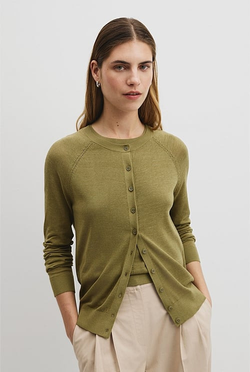 Pointelle Detail Cardigan | Country Road