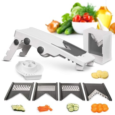 Mueller Austria V-Pro 5 Blade Adjustable Mandoline Slicer White/Grey | Walmart (US)