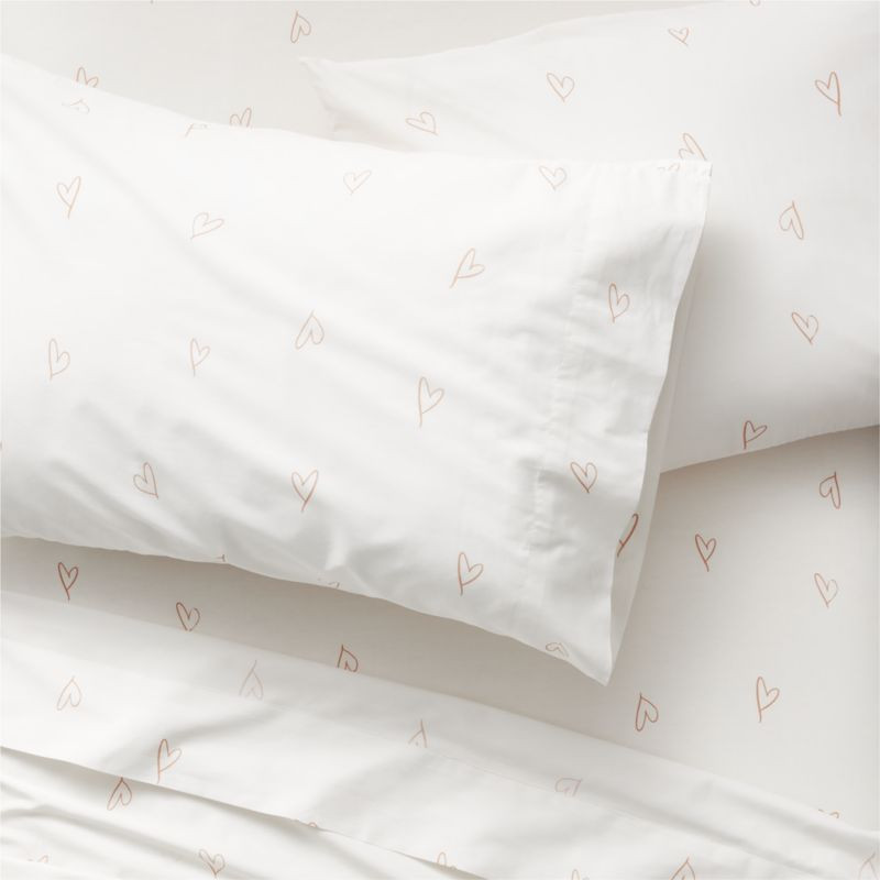 Clay Heart Kids Organic Cotton Queen Sheet Set by Leanne Ford | Crate & Kids | Crate & Barrel