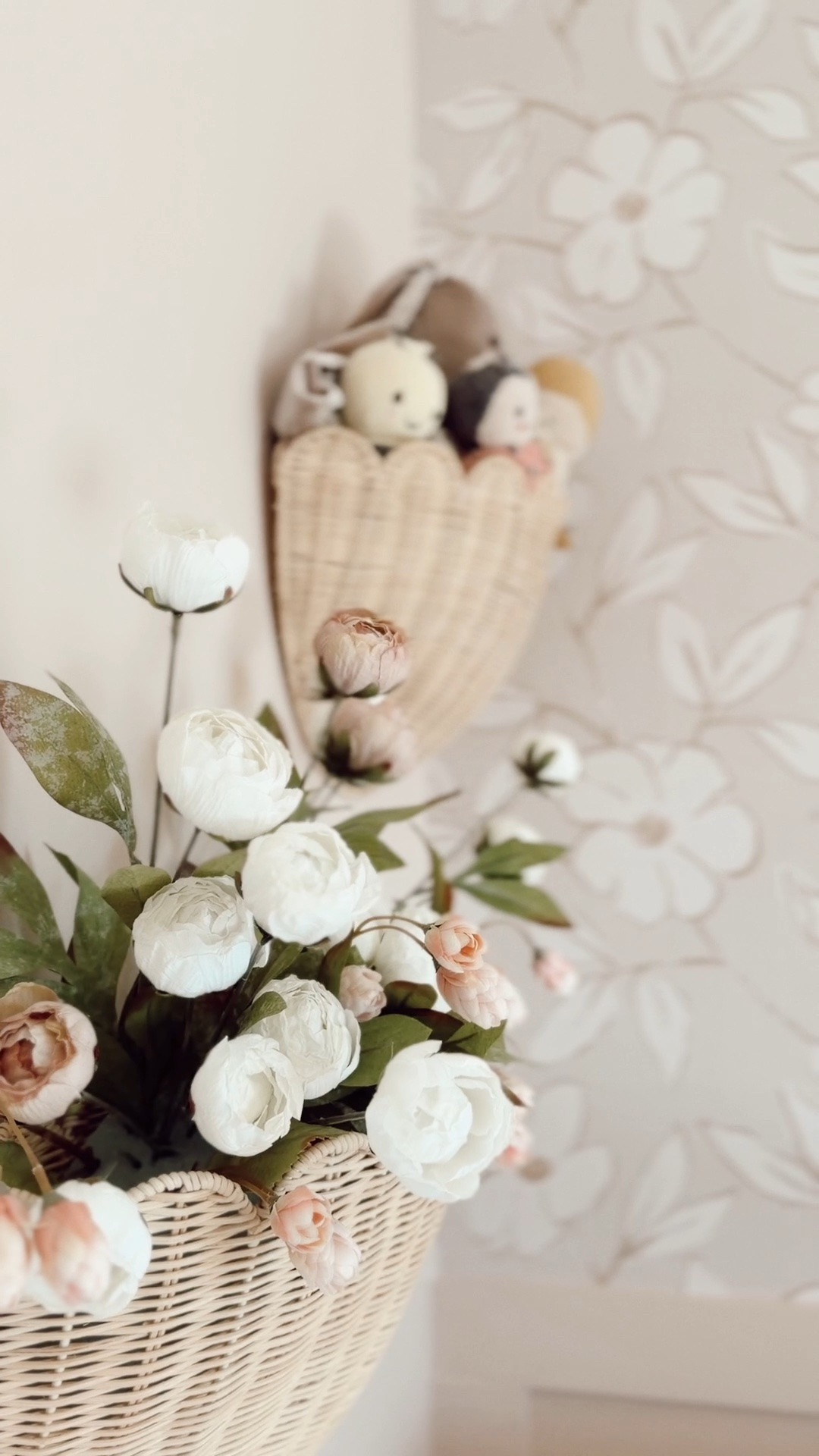 baskets we have in the nursery we love with some @Michaels peonies + stuffies from @Cuddle+Kind 🩰✨🦢

#LTKmomlife #LTKHome #LTKBaby