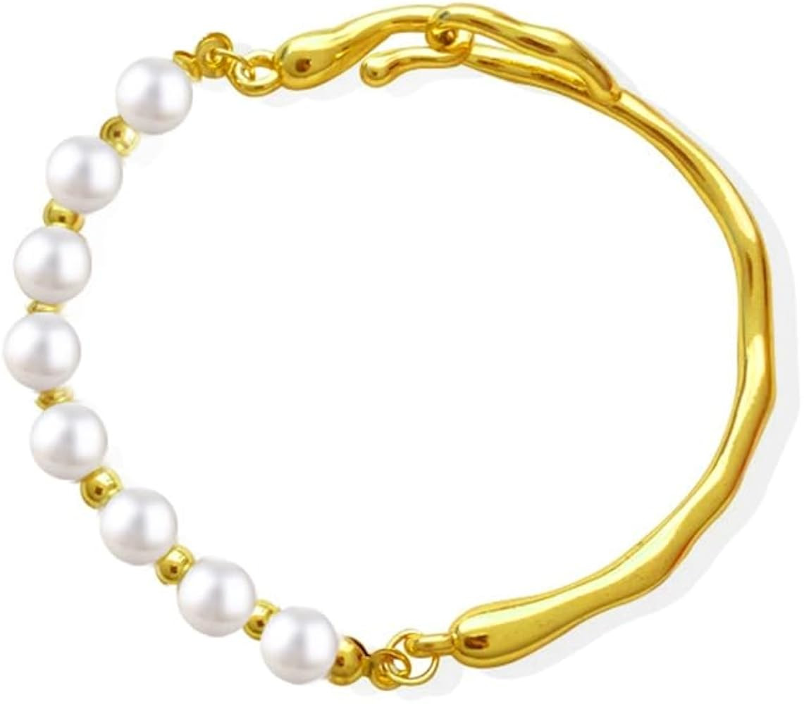 XUN Zhe Elegant Pearl Bracelet For Women Handmade Adjustable Pearl Chain Charm Bracelets Beachy V... | Amazon (US)