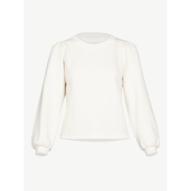Free Assembly Women's Pleat Shoulder Sweatshirt - Walmart.com | Walmart (US)