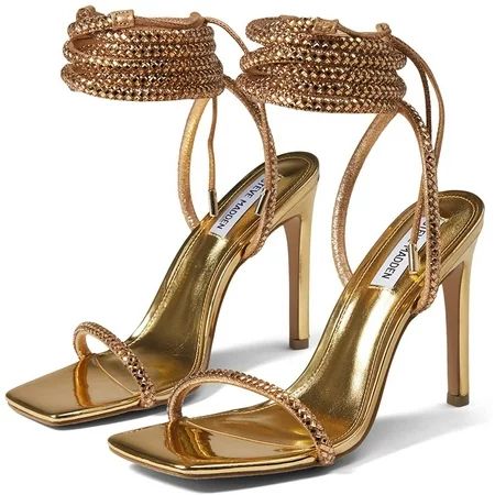 Steve Madden Womens Uplift Heeled Sandal 7 Gold Rhinestone | Walmart (US)