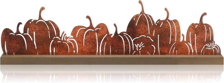 DoubleFill Fall Pumpkin Decorations for Home Office, Table Metal Sign | Amazon (US)