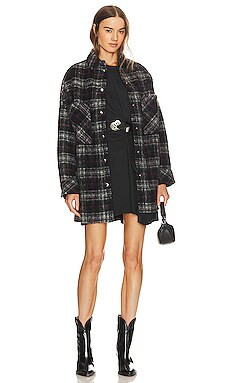 IRO Teresa Shacket in Black & Fuchsia from Revolve.com | Revolve Clothing (Global)