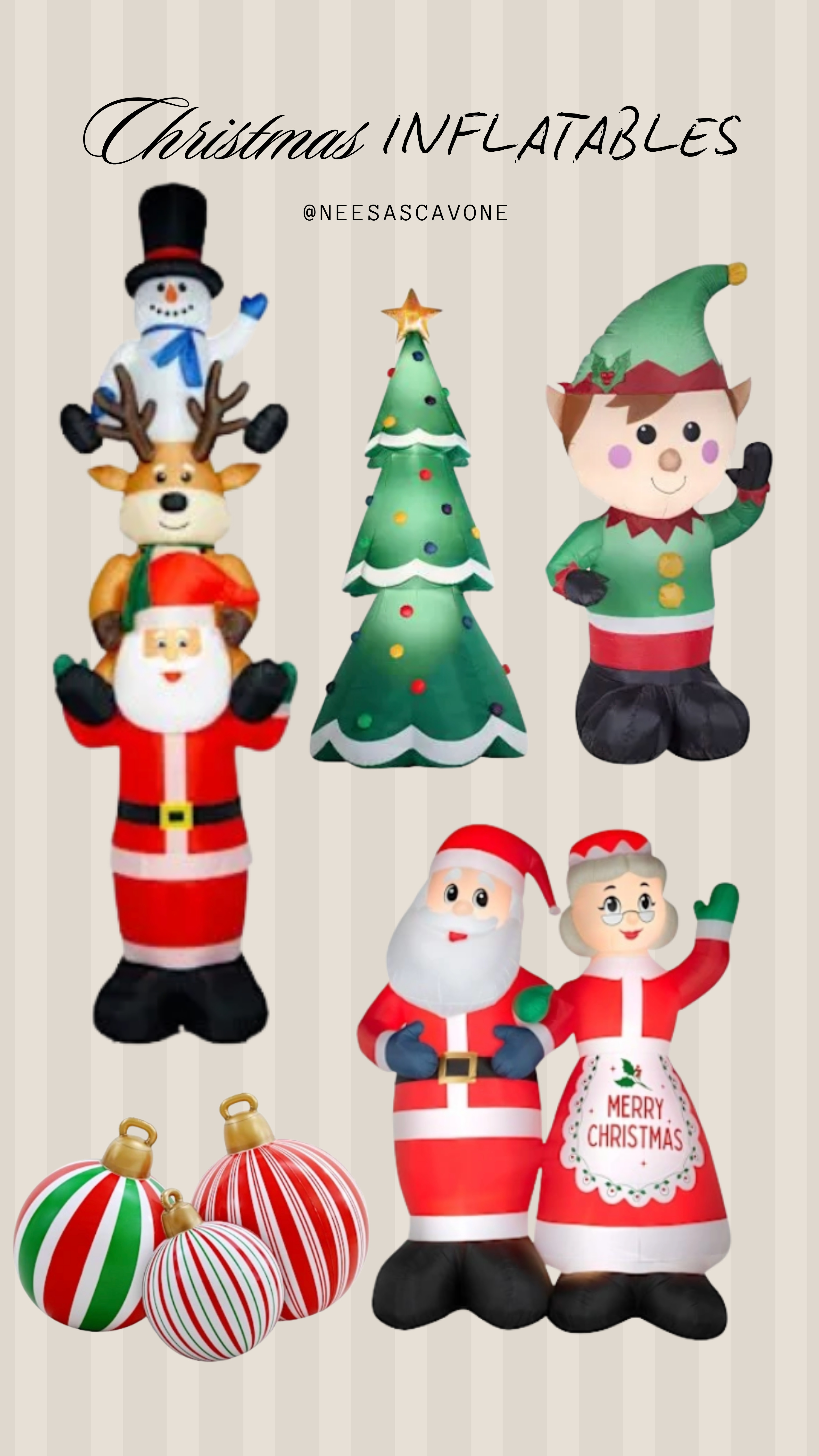 Christmas inflatables for the cutest holiday yard! 🎄🎅 From Santa and Mrs. Claus to a cheerful elf, Christmas tree, and oversized ornaments, these outdoor Christmas decorations bring festive fun to your front lawn. Tap to shop your favorites for your holiday display! ✨

#LTKHoliday #LTKHome #LTKSeasonal #ChristmasInflatables #OutdoorChristmasDecor #ChristmasYardDecor #HolidayDecor #ChristmasDecorations #FrontYardDecor 

 #LTKSeasonal #LTKHome #LTKKids