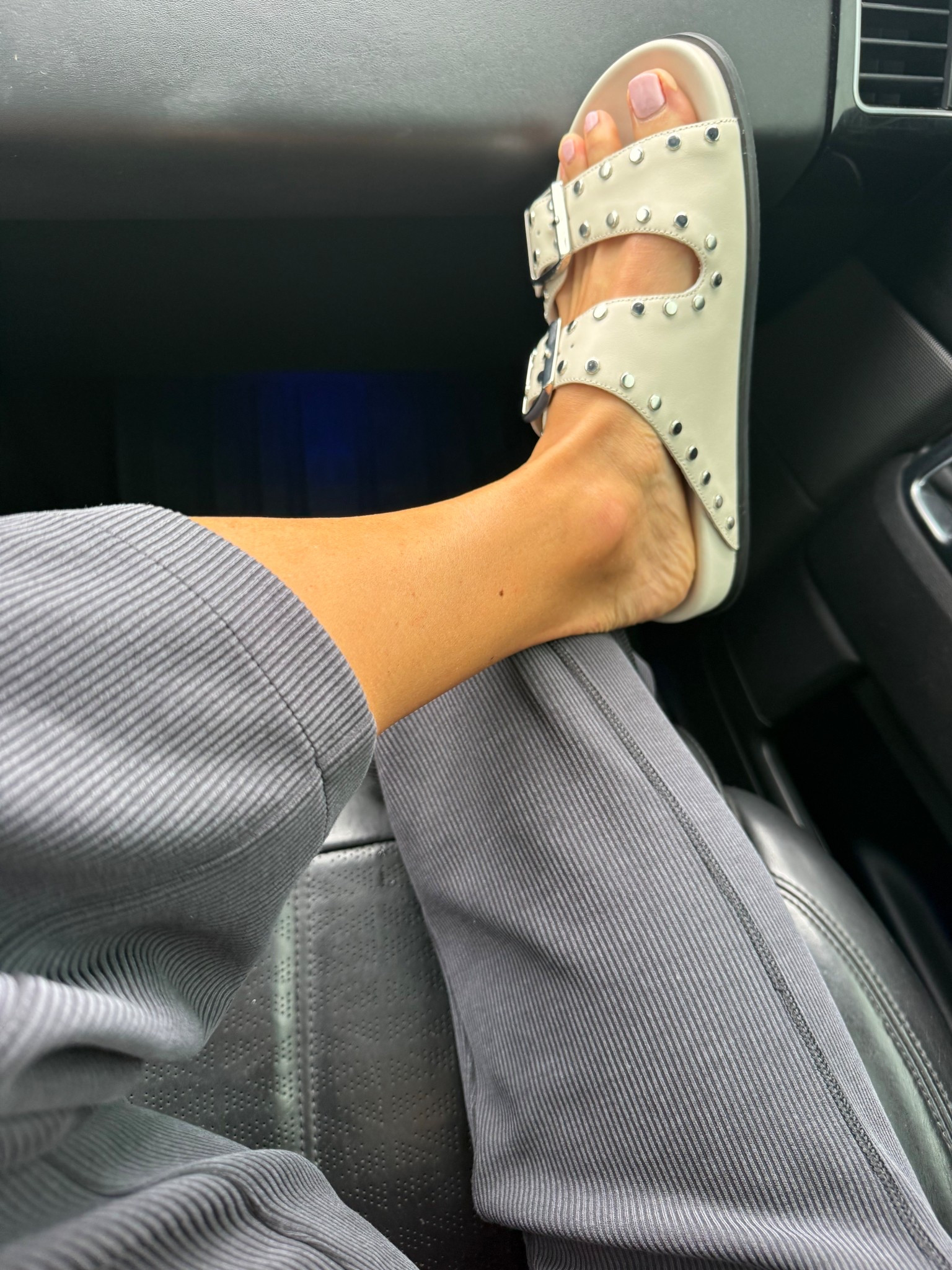 Been wearing these studded buckle sandals on repeat so comfortable and cute size 7 fit true to size 

#LTKootd #LTKPetite