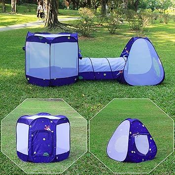 Homfu 3 in 1 Pop up Tunnel Tent for Kids Play Indoor Outdoor for Children Toddler Boys Girls (Pur... | Amazon (US)
