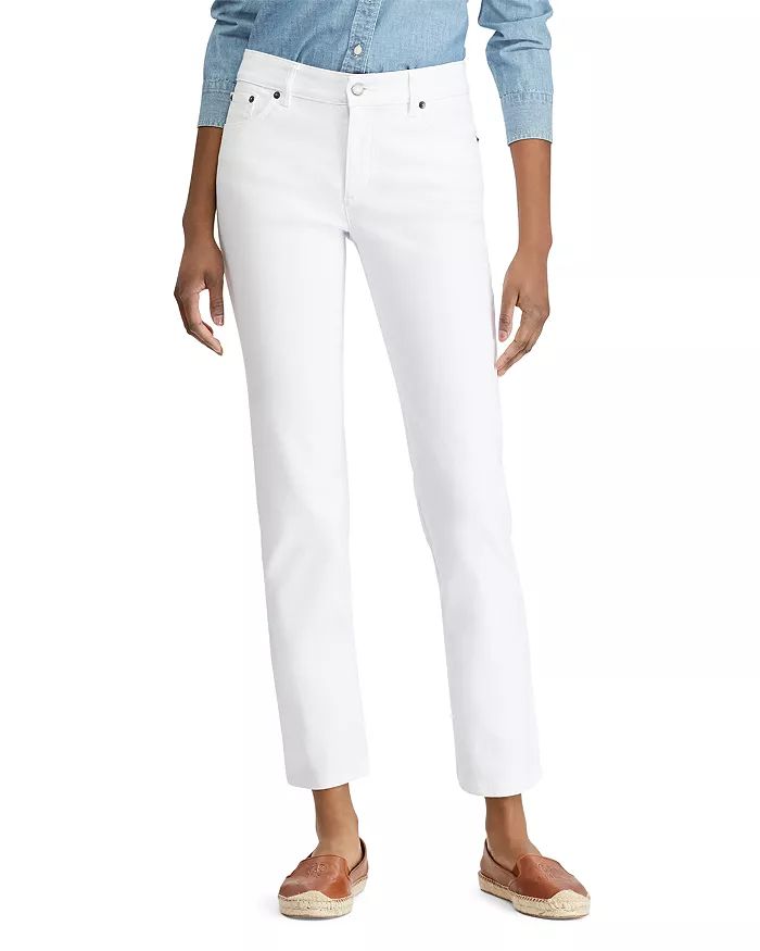 Mid Rise Straight Leg Jeans in White | Bloomingdale's (US)