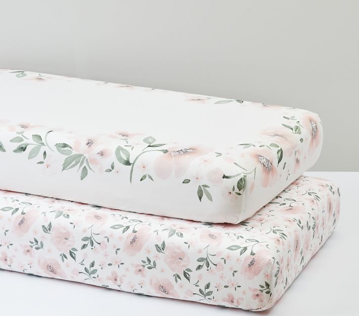 Meredith Picture Perfect & Allover Floral Organic Crib Fitted Sheet Bundle - Set of 2 | Pottery Barn Kids