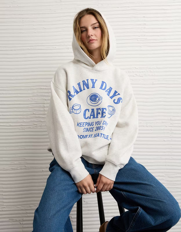 AE Everyday Luxe Graphic Hoodie | American Eagle Outfitters (US & CA)