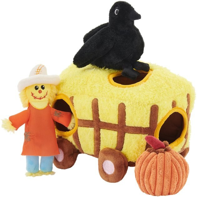 FRISCO Fall Hay Wagon Hide & Seek Puzzle Plush Squeaky Dog Toy - Chewy.com | Chewy.com