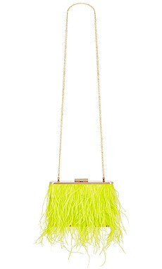 olga berg Estelle Feather Clutch in Chartreuse from Revolve.com | Revolve Clothing (Global)