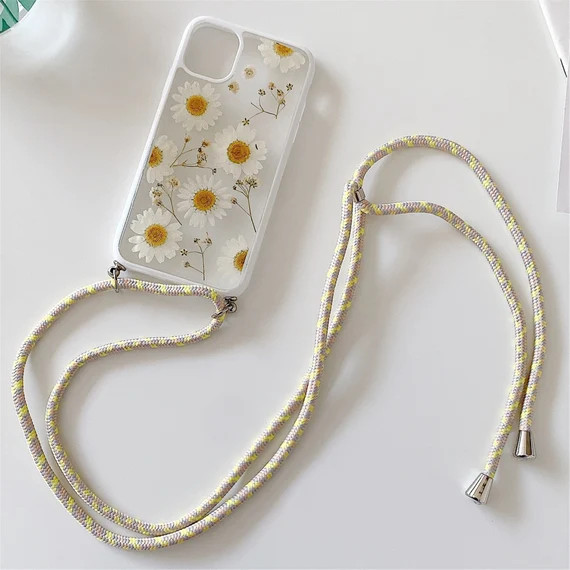 Handmade Real Dried Pressed Flower Phone Case With Chain Cord | Etsy | Etsy (US)