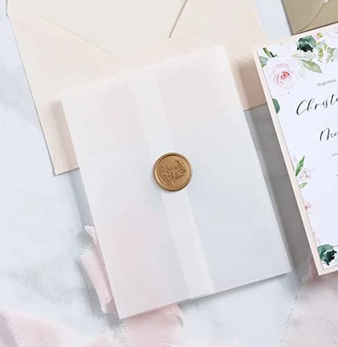 100 Pack Pre-Folded Vellum Jackets for 5x7 Invitations - Vellum Paper 5x7 Jackets - 115GSM Vellum We | Amazon (US)