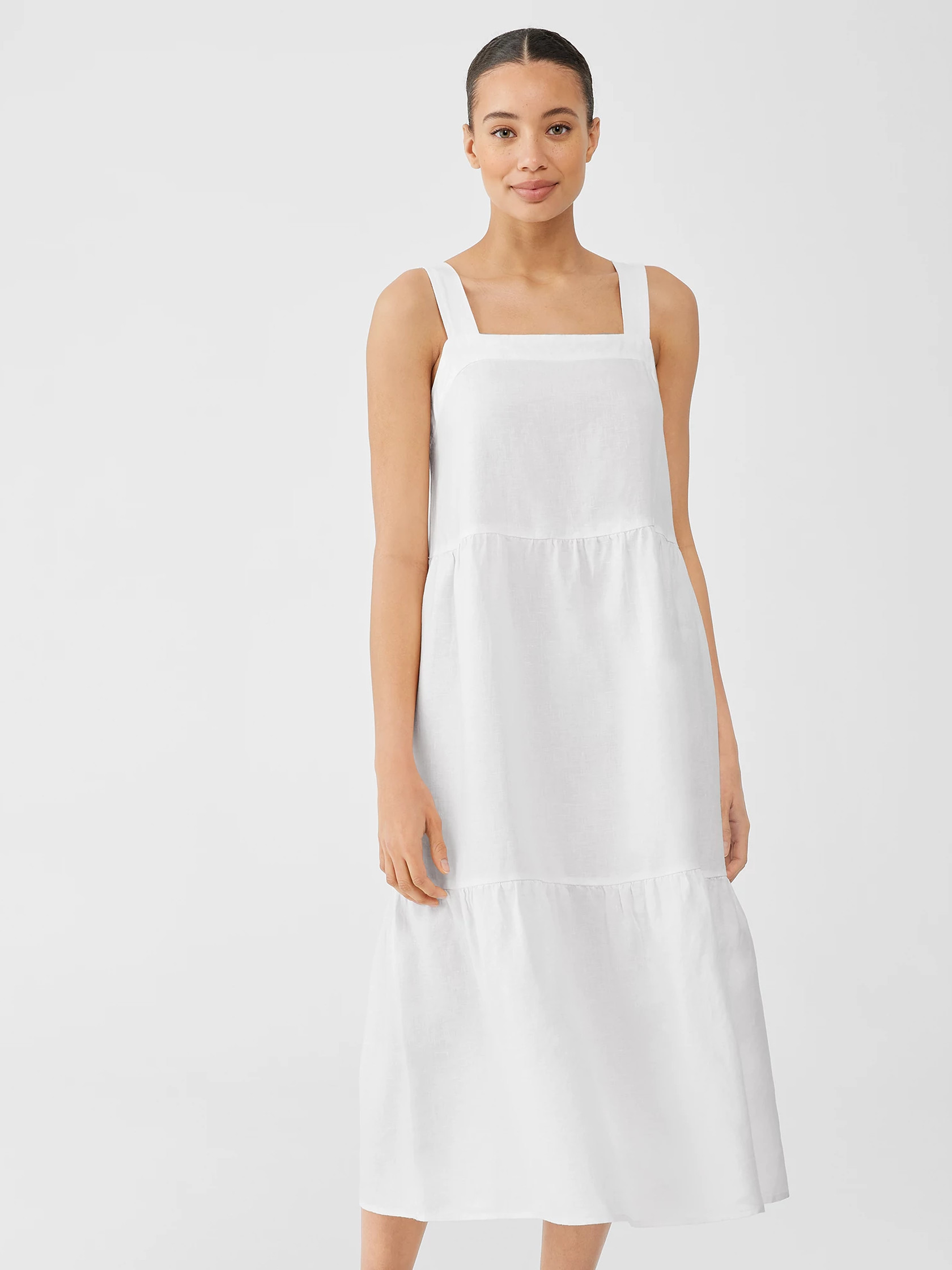 Organic Linen Tiered Dress | Eileen Fisher
