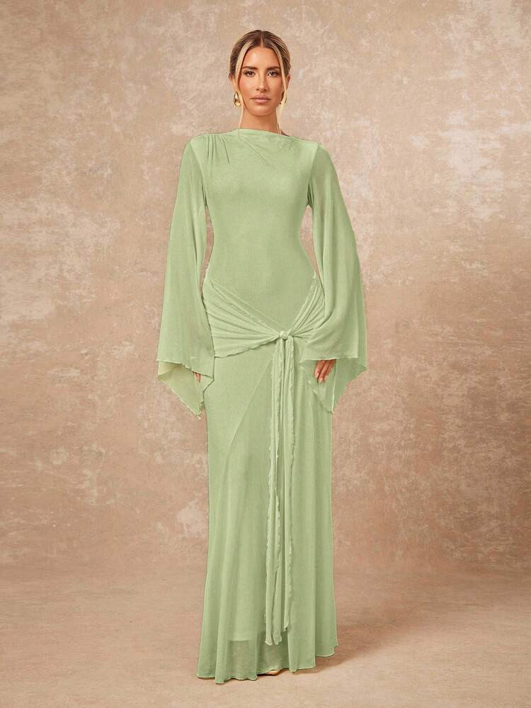 Long Sleeve Gown | SHEIN | SHEIN